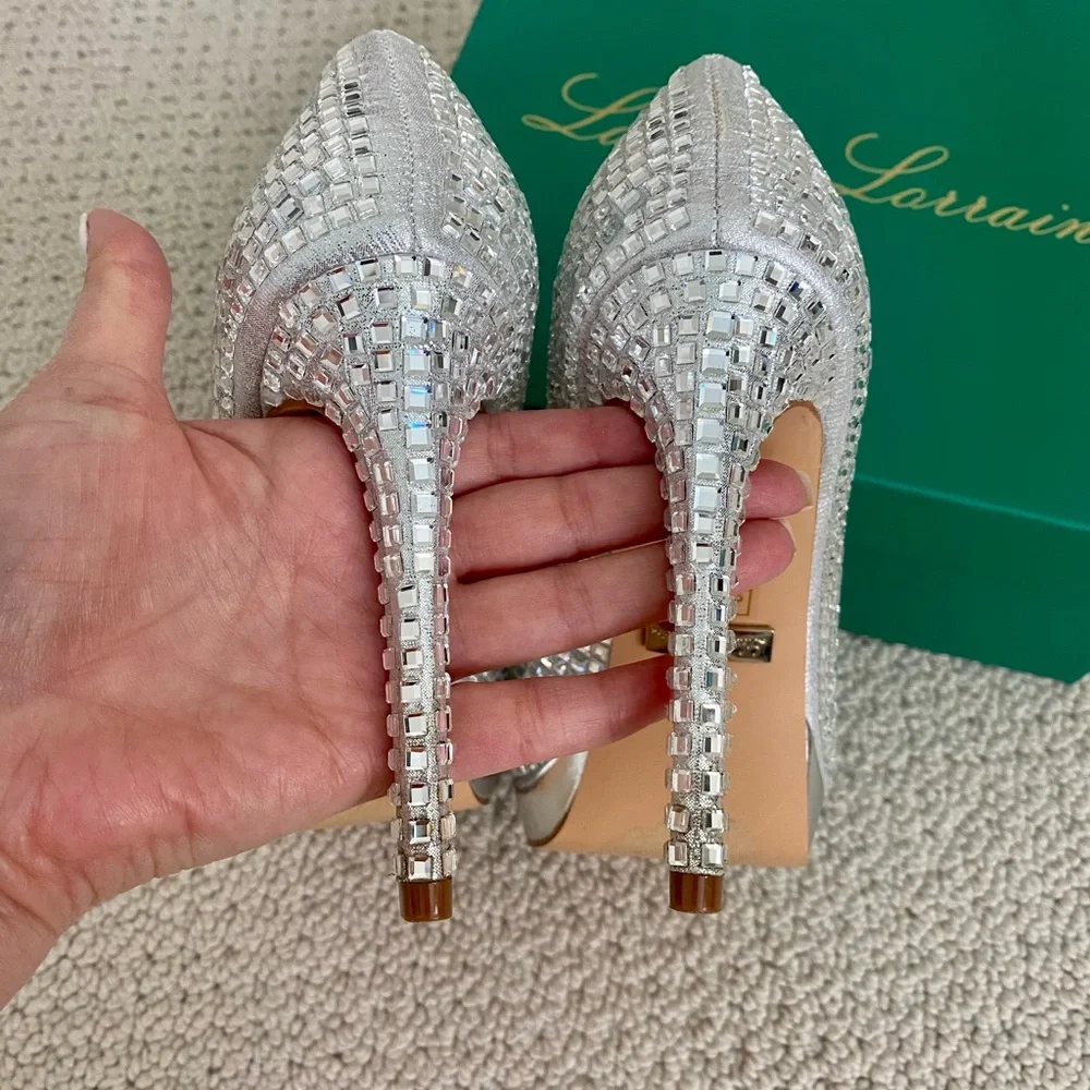 Lauren Lorraine Crystal Platform Heels